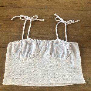 Nasty Gal crop white strappy tank one size boho